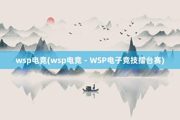 wsp电竞(wsp电竞 - WSP电子竞技擂台赛)