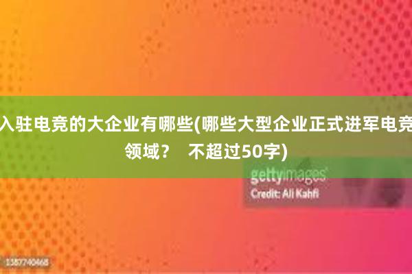 入驻电竞的大企业有哪些(哪些大型企业正式进军电竞领域？  不超过50字)