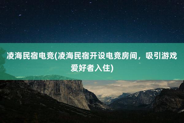 凌海民宿电竞(凌海民宿开设电竞房间，吸引游戏爱好者入住)