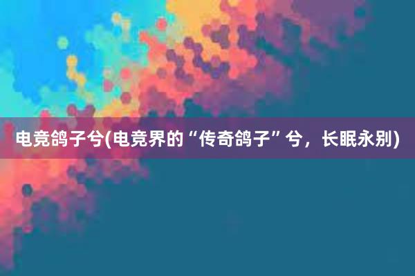 电竞鸽子兮(电竞界的“传奇鸽子”兮，长眠永别)