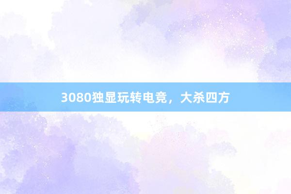 3080独显玩转电竞，大杀四方