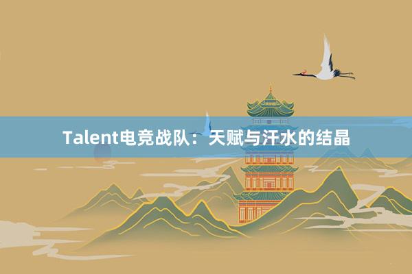 Talent电竞战队：天赋与汗水的结晶