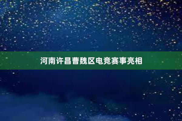 河南许昌曹魏区电竞赛事亮相