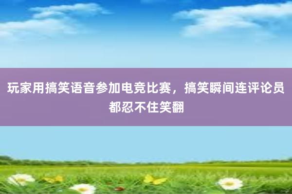 玩家用搞笑语音参加电竞比赛，搞笑瞬间连评论员都忍不住笑翻