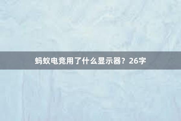 蚂蚁电竞用了什么显示器？26字