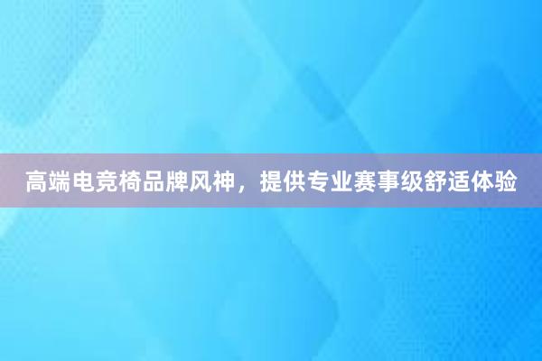 高端电竞椅品牌风神，提供专业赛事级舒适体验